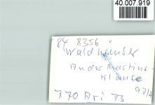 94556 W8351 Waldhäuser FOTO KEINE AK an der Martinsklause