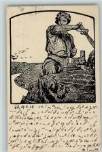 sign Ernst Liebermann Kriegsanleihe 1918 Künstlerkarte