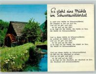 Liederkarte Es steht eine Mühle im Schwarzwäldertal Schwarzwaldmühle