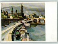 O8000 Dresden Brühlsche Terasse sign Georg Neugebauer Bild 15/III Künstler Hilfswerk WK II
