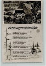 Liederkarte Schwarzwaldmühle Foto 1960 AK Schwarzwaldmühle