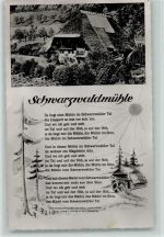 Liederkarte Schwarzwaldmühle Foto 1960 AK Schwarzwaldmühle