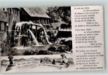 Liederkarte - Es steht eine Mühle im Schwarzwäldertal - Wassermühle Schwarzwaldmühle