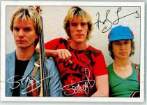 Police, Musikgruppe - Autogrammkarte der B. keine AK Musikgruppe Rock / Pop