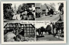 29303 W3103 Bergen , Kr Celle - Kirche Harburgerstraße Museum Friedensplatz 4-Bild-Aufnahme