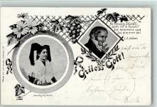 Trachten - Weintrauben, Spruch 1901 AK Hebel Joh. P.