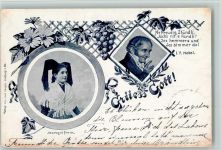 Trachten - Weintrauben, Spruch 1901 AK Hebel Joh. P.