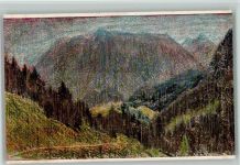 Nr. 221 - der Blick durch den Regen - Berge Kunstwart Postkarte Künstlerkarte
