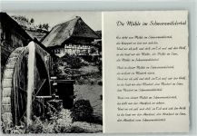 Liederkarte - Die Mühle im Schwarzwäldertal Schwarzwaldmühle