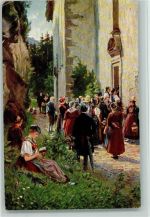 Serie VI Nr. 3 - Vor der Wallfahrtskirche - Kirchgang - Trachten Hasemann