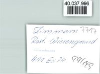 78194 W7717 Zimmern , Baar FOTO KEINE AK Restaurant Wiesengrund Innenaufnahme