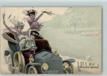 V.K. Vienne Nr. 4022 - Ostern - Frauenausflug im Automobil 1910 AK Vienne