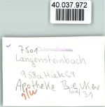 W7501 Langensteinbach , Baden Apotheke Becker Apotheke FOTO KEINE AK
