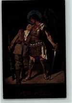 sign Walther Firle - Moderne Münchener Meister Nr. 32 AK Der Held - Patriotik Münchner Kunst
