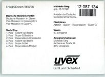 Michaela Gerg bei der Abfahrt und Original Autogramm Ski