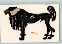 Nr. 203 - sign Hille - der adlige Pudel -Hunde Kunstwart Postkarte
