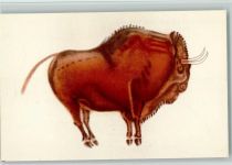 Nr. 6 Bisonte - Policromia de H. Breuil - Patronato de las Cuevas de Altamira Dinosaurier Künstlerkarte