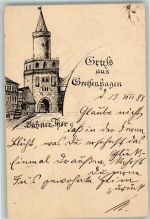Greifenhagen Gryfino 1898 Ganzsache Bahner Tor handgemalt Banska-Tor