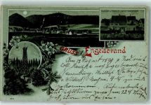 75331 W7543 Engelsbrand Lithographie / Mondschein Gasthaus Zum Rössle v. Wilh. Schöniger Aussichtsturm