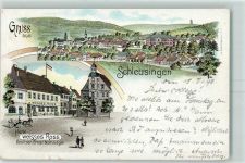 98553 O6056 Schleusingen Lithographie Hotel Weisses Ross
