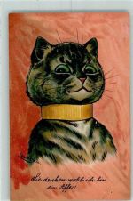 Katze AK Wain, Louis Lithographie