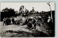 71522 W7150 Backnang 1925 Foto AK Beim Planieren der Plakes Ort handschriftlich