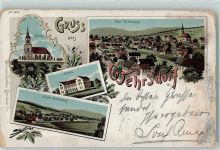 02689 O8608 Wehrsdorf 1899 Karte beschädigt Kirche Ober-Wehrdsdorf Schule Nieder-Wehrsdorf Lithographie