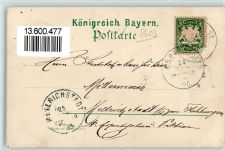 96106 W8603 Ebern 1896 Lithographie Rathaus Schloss Eyrichshof Grauturm
