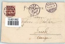 Basel Bâle Böcklin-Jubiläum scan leicht verzogen Nixe 1897 Gebrauchsspuren