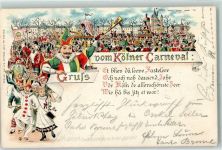 W5000 Köln Stadt Kölner Karneval Narrenumzug Karneval 1899 Lithographie