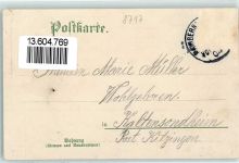 97350 W8717 Mainbernheim 1904 Lithographie Rathaus Kirche Oberer Turm