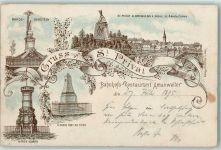 07200 Saint-Privat 1895 Vorläufer Gruss aus Lithographie Kriegerdenkmal
