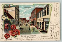 Tondern Tonder 1904 Lithographie Gruss aus Westerstraße , Manufactur Bock & Speckhahn , Kunstanstalt Rosenblatt 8041