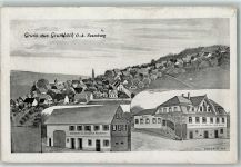 75305 W7540 Neuenbürg , Württ - Grumbach Gasthaus Zum Hirschen Bäckerei Friedrich Kusterer