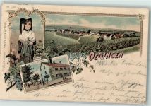 79576 W7858 Ötlingen 1902 Lithographie Gasthaus Zum Ochsen Markgräflertracht