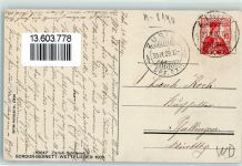 Zürich Ballon Wettfliegen AK Gordon-Bennett-Rennen 1909 Gebrauchsspuren
