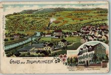 79539 W7850 Tumringen Gebrauchsspuren Gruss aus Lithographie