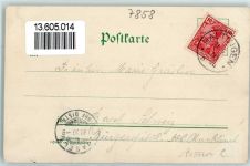 79576 W7858 Ötlingen 1900 Gebrauchsspuren Markgräflerin Tracht Gasthaus Zum Ochsen Weinberg Lithographie