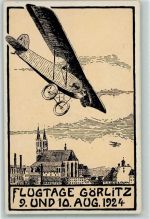O8900 Görlitz , Neiße Flugtage AK Flugtag 1924 Künstlerkarte