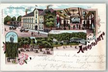 01454 O8107 Liegau-Augustusbad 1899 Lithographie Augustusberg Gasthaus Seminar Aussichtsturm Rodigtberg