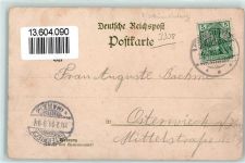 38154 W3308 Langeleben am Elm 1901 Lithographie Gruss aus Gasthaus K. Keye + Quellenhaus AK
