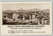 02730 O8705 Ebersbach /Sa. - Ernst Fritz Mechanische Baumwoll-Weberei und Druckerei