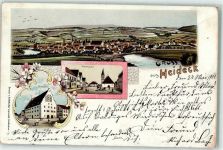 91180 W8548 Heideck , Mittelfr 1901 Lithographie Marktplatz Rathaus