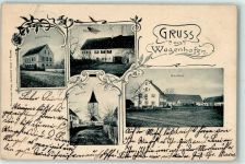 86701 W8859 Wagenhofen 1906 - Schulhaus Pfarrhaus Gasthaus Kirche