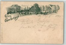 58553 W5884 Oberbrügge 1895 Gebrauchsspuren Bahnhof Dampflokomotive Bahnpost Langen (Westf) - Betzdorf Zug 416