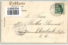 02899 O8906 Ostritz 1903 Prägedruck Nachtwächter Laterne Horn Neujahr Lithographie Passepartout