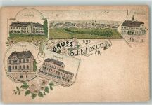 99994 O5706 Schlotheim Lithographie Schloss Rathaus Post Bahnhof