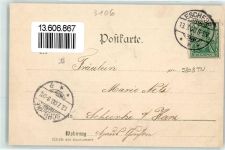 29348 W3106 Eschede 1900 Lithographie Möbel-Magazin Gebrüder Bockelmann Kirche Gasthaus Salge Geschäftshaus Wilh. Müller Marktstraße