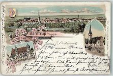 32683 W4924 Barntrup 1898 Lithographie Schloss Kirche