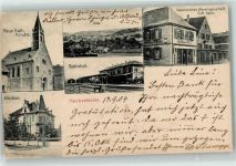 74909 W6922 Meckesheim 1904 - Neue Kath. Kirche Bahnhof Villa Stoll Gemischtes Warengeschäft G. M. Kern